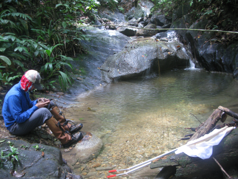 Taking GPS coordinates of a stream